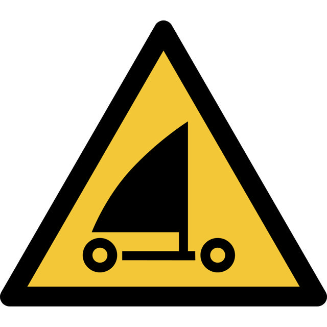 Safety Sign Warning Sand Yachting, 200 x 176 mm