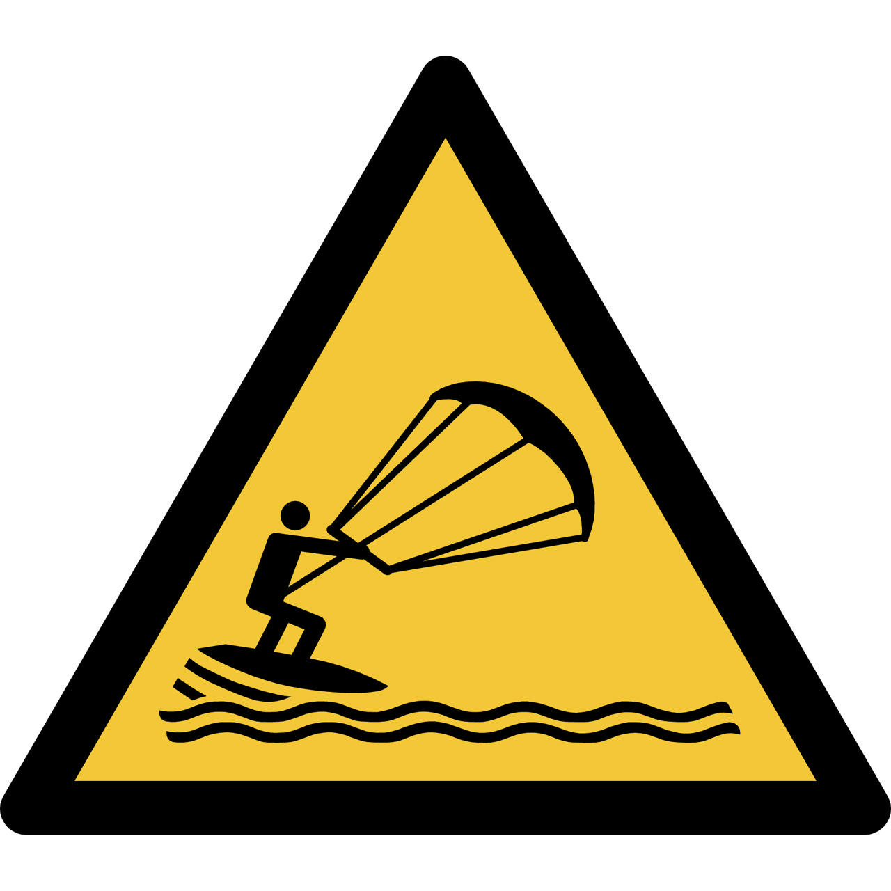 Safety Sign Warning Kite Surfing, 150 x 133 mm