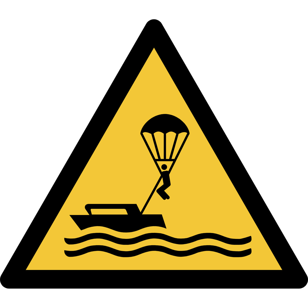 Safety Sign Warning Parasailing, 150 x 133 mm