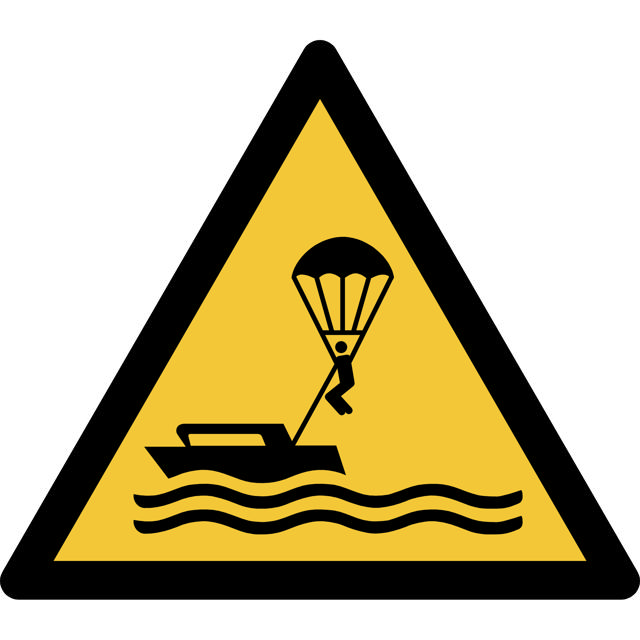 Safety Sign Warning Parasailing, 300 x 264 mm