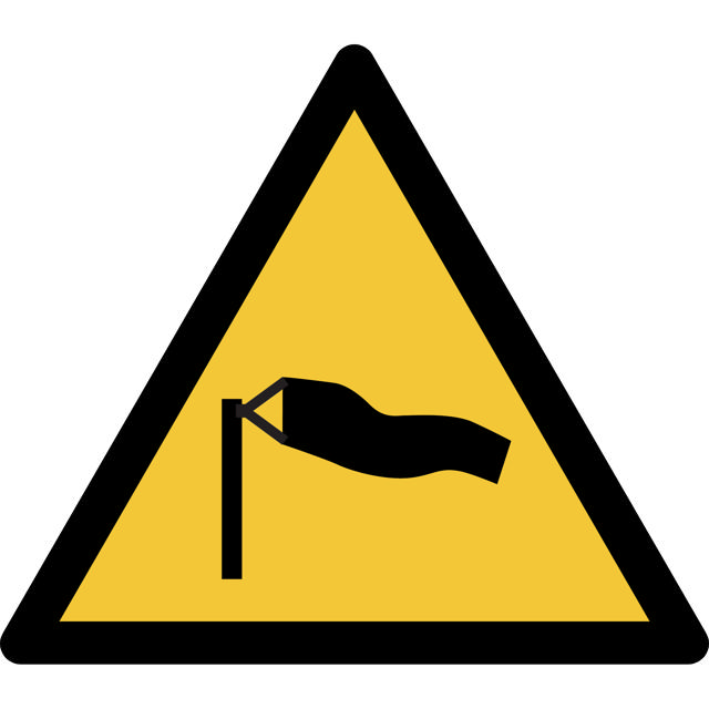 Safety Sign Warning Strong Winds, 200 x 176 mm