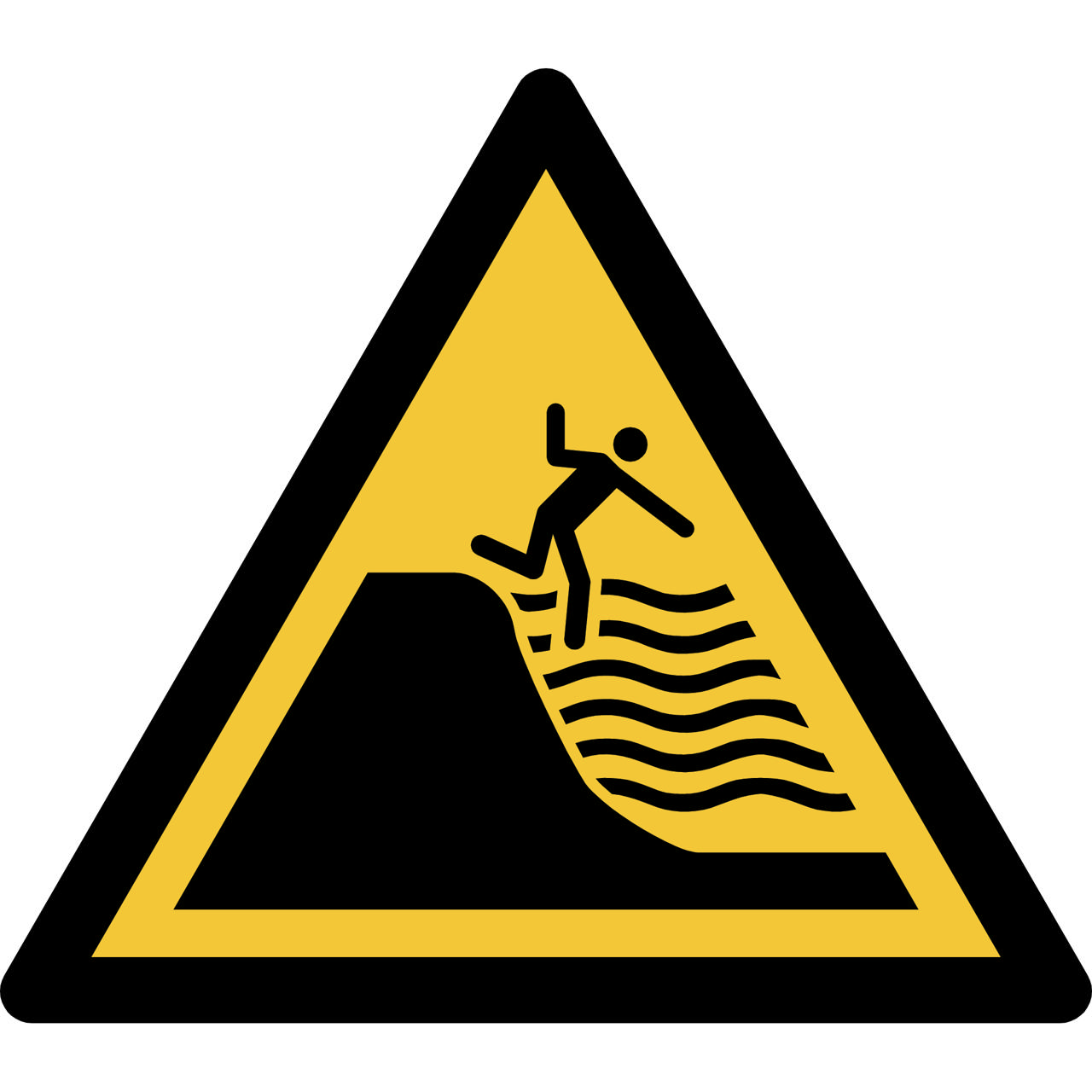 Safety Sign Warning Deep Shelving Beach, 150 x 133 mm