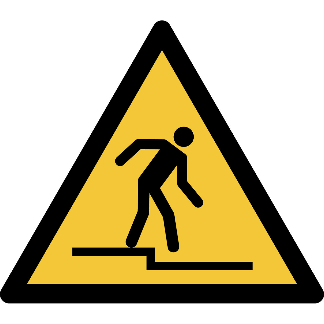 Safety Sign Warning Step Down, 150 x 133 mm