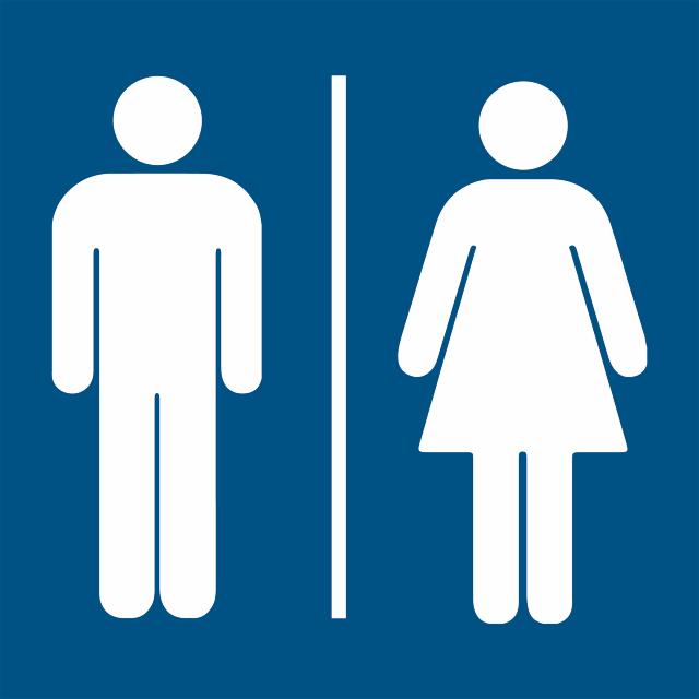 Men's and Women's Restroom Sign, 100 x 100 mm