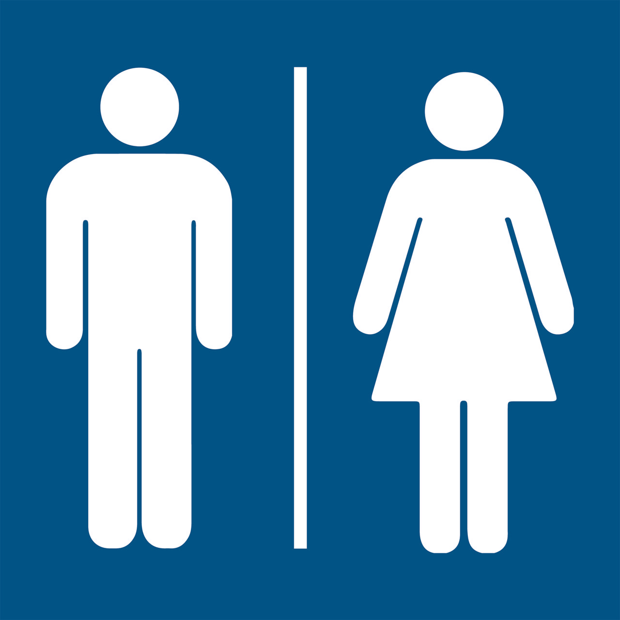 Men's and Women's Restroom Sign, 150 x 150 mm