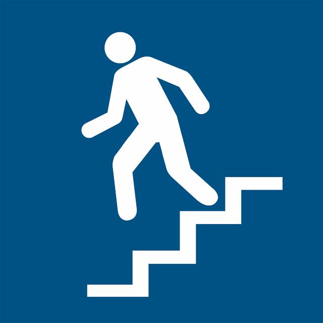 Stairway Down Sign, 150 x 150 mm