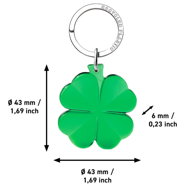 Keychain Four-Leaf Clover, Recycled