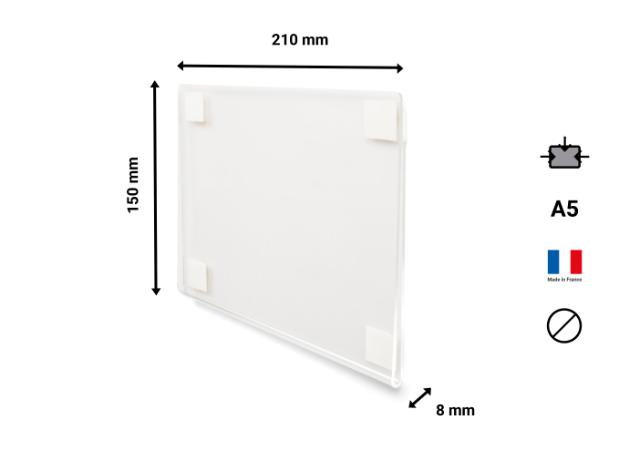 Self-adhesive Acrylic Sign Holder, Permanent, A5, Portrait/Landscape