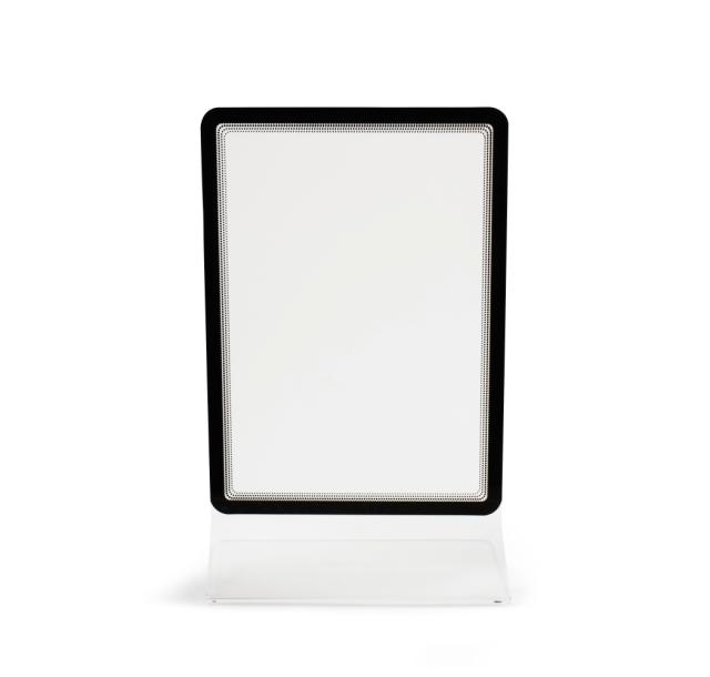 Acrylic Table Top Sign Holder with A4 Magneto Frame Display Pocket, Double-sided T-Shape, Portrait