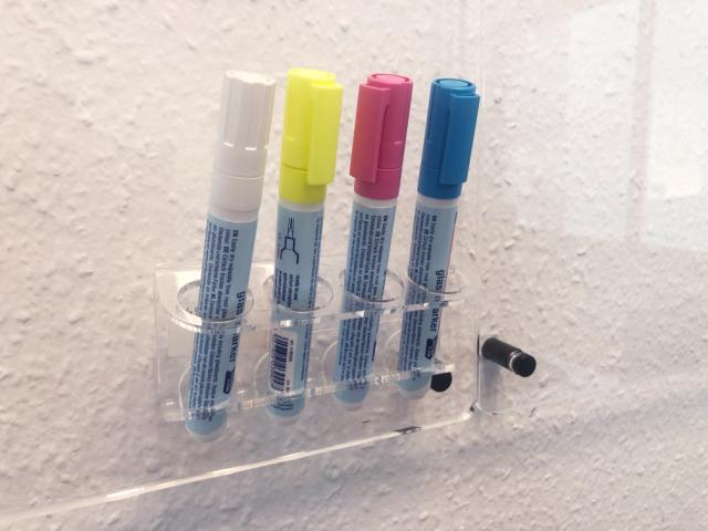 Acrylic Adhesive Marker Pen Holder for 4 Markers