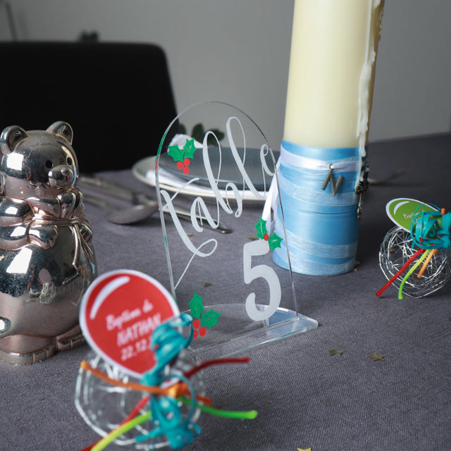 Customisable Acrylic Table Number Sign, Round