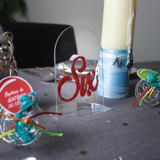 Customisable Acrylic Table Number Sign, Round