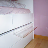 Hanging Acrylic Bedside shelf, Small