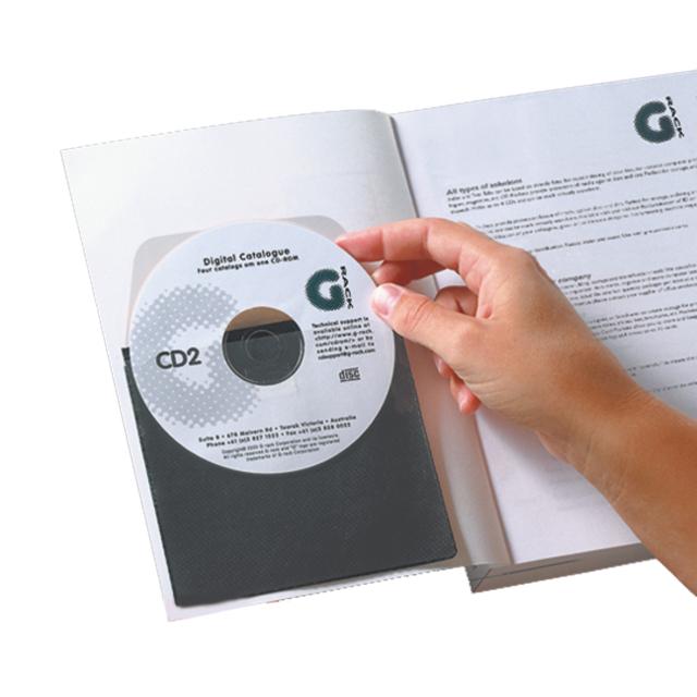 Self-adhesive CD Pockets with Protective Inlay, 100 pcs.