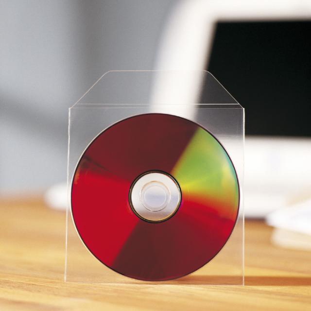 Non-adhesive CD Pockets with flap, 100 pcs.