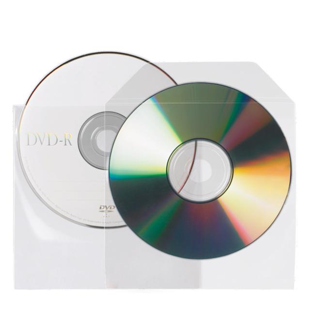 Non-adhesive CD Pockets with flap, 25 pcs.