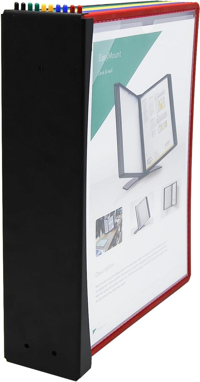 Easy Load Wall Mount Reference & Display System – 10 Assorted Pockets, Letter-Size