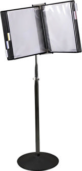 Tarifold Floor Document Display Stand, 10 Black Pockets, Letter-Size