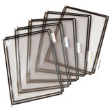 Tarifold Antimicrobial Pivoting Pockets for Wall, Desk or Rotary Systems - 10 Black Pockets, Letter-Size