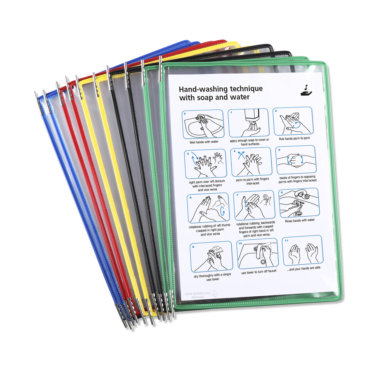 Tarifold Antimicrobial Pivoting Pockets for Wall, Desk or Rotary Systems - 10 Assorted Pockets, Letter-Size