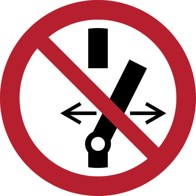 Safety sign Do not alter the state of the switch