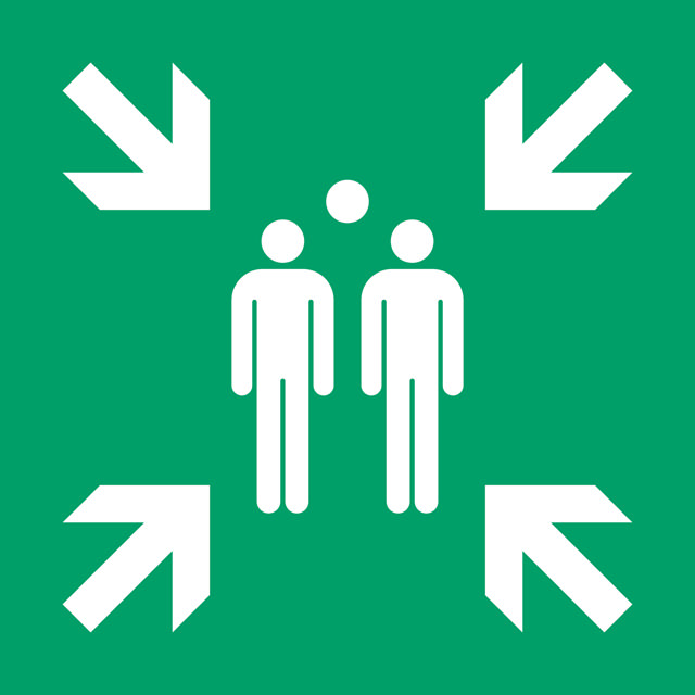 Safety sign Evacuation assembly point