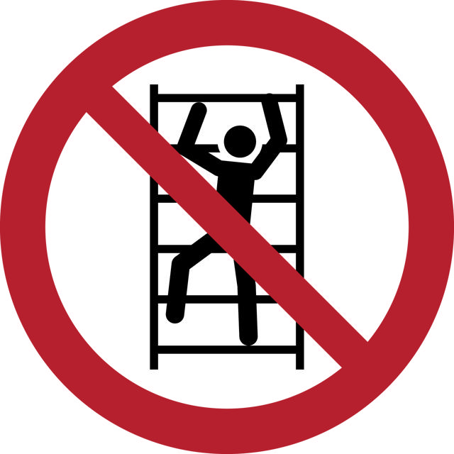 Safety sign No climbing