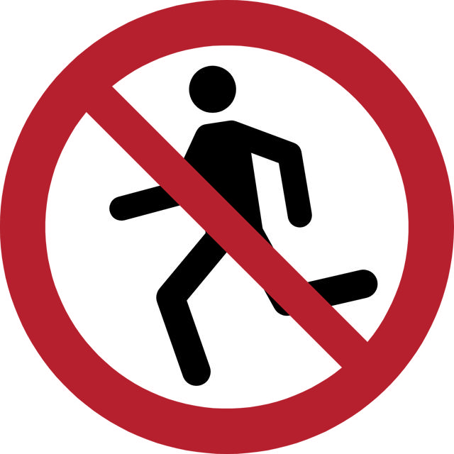 Safety sign No running