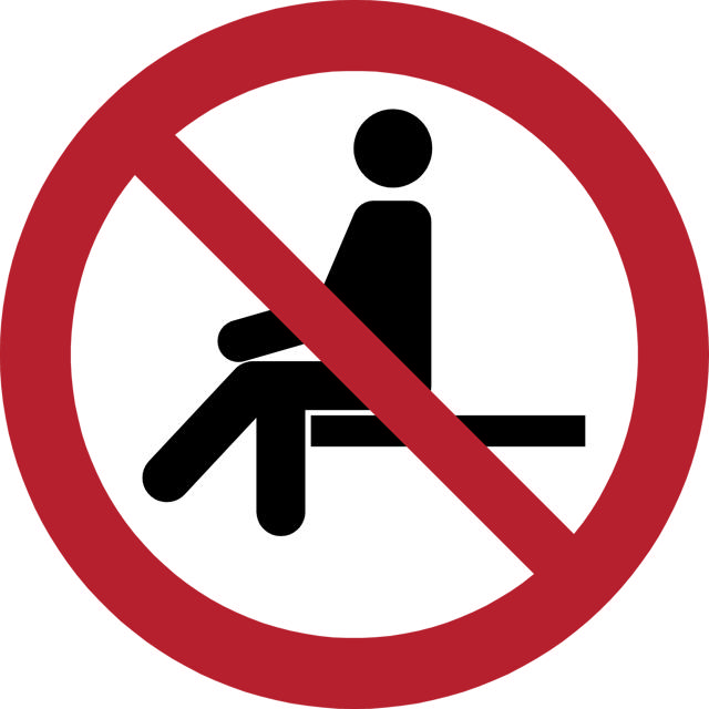 Safety sign No sitting