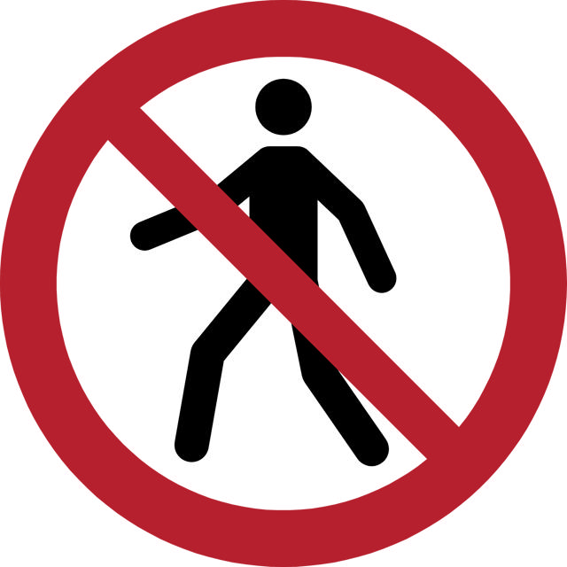 Safety sign No thoroughfare
