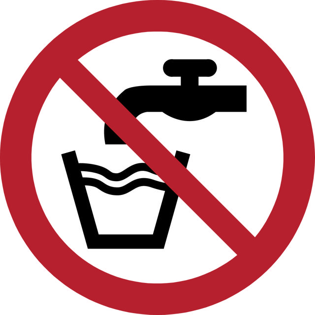 Safety sign Not drinking water