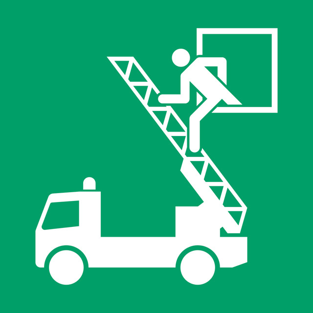 Safety sign Rescue window