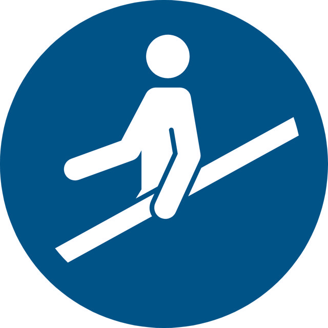 Safety sign Use handrail