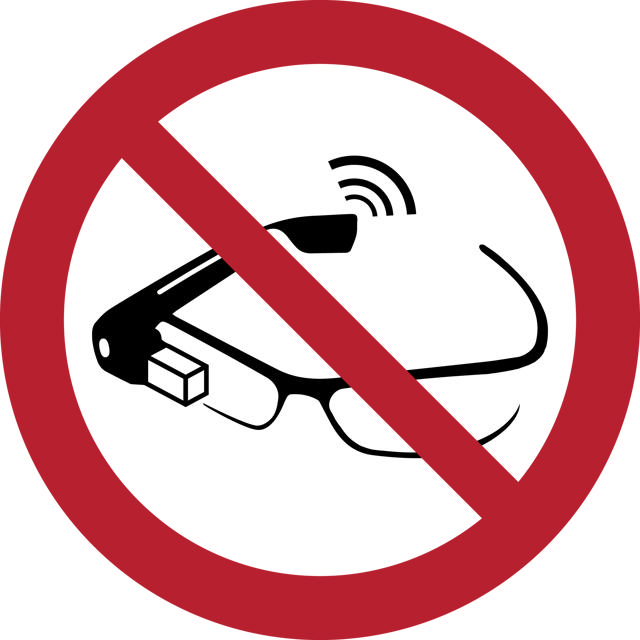 Safety sign Use of smart glasses prohibited