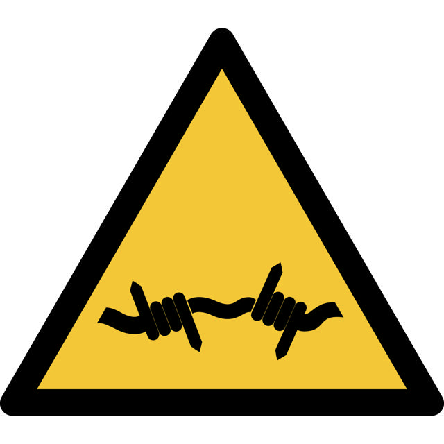Safety sign Warning Barbed wire