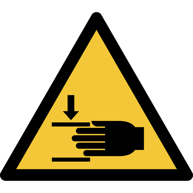 Safety sign Warning Crushing of hands