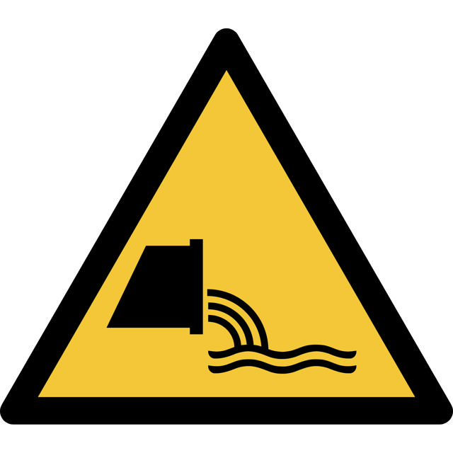 Safety sign Warning Sewage effluent outfall