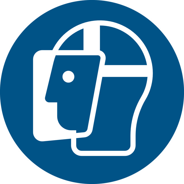 Safety sign Wear a face shield