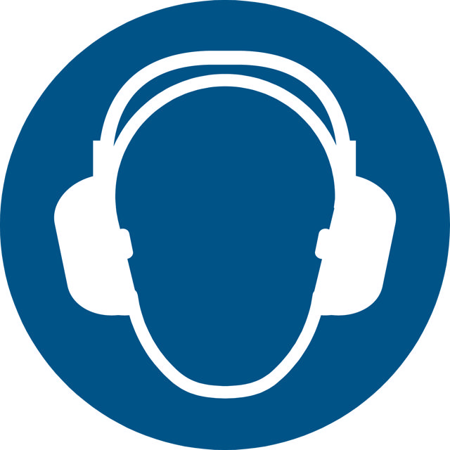 Safety sign Wear ear protection