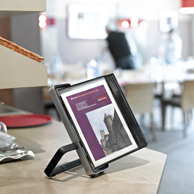 Tarifold VEO Desktop Reference & Display System - 10 Black Pockets, Universal (Letter-Size/A4)