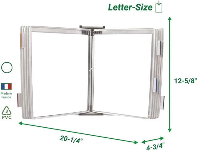 Tarifold Wall Mount Reference & Display System – 10 White Pockets, Letter-Size