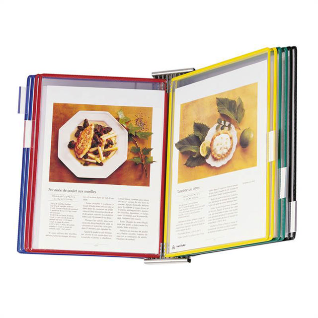 Tarifold Stainless Steel Antimicrobial Wall Mount Reference & Display System – 10 Assorted Pockets, Letter-Size