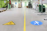 Adhesive safety pictogram, Use pedestrian walkway