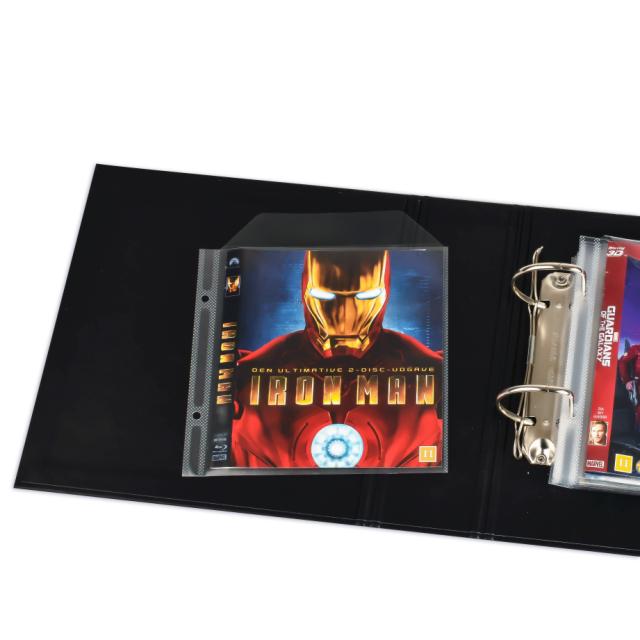 Blu-Ray sleeves with binder holes for Blu-Ray storage