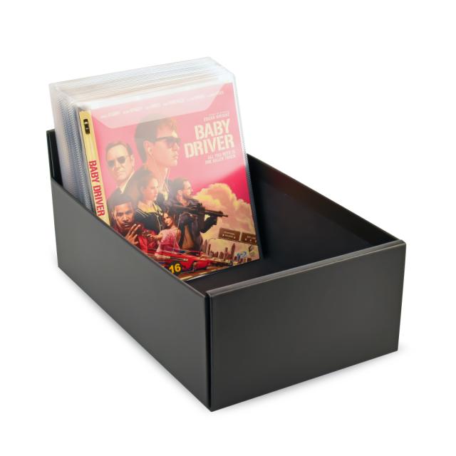 Storage box for DVD, CD and Blu-ray sleeves