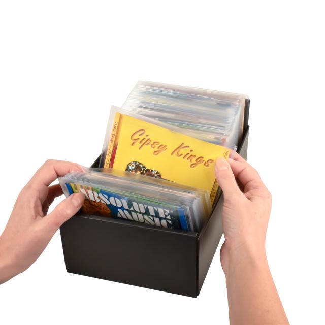 Storage box for DVD, CD and Blu-ray sleeves