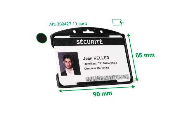 Security ID Card Holder, Open Face, Horizontal, for 1 Card