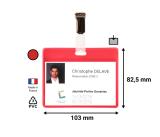 Visitor Badge Kit, PVC, with Inserts and Clips, Horizontal