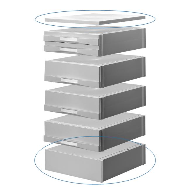 Stackable Drawers, set of 1 top and 1 bottom plate