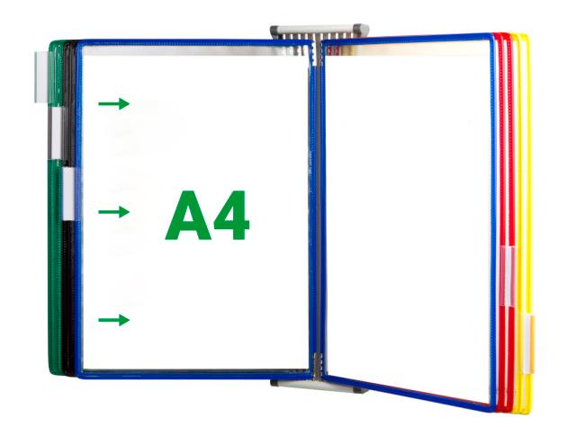 Tarifold Metal Wall Document Display Systems, A4, 10 Pockets, Left Side Loading